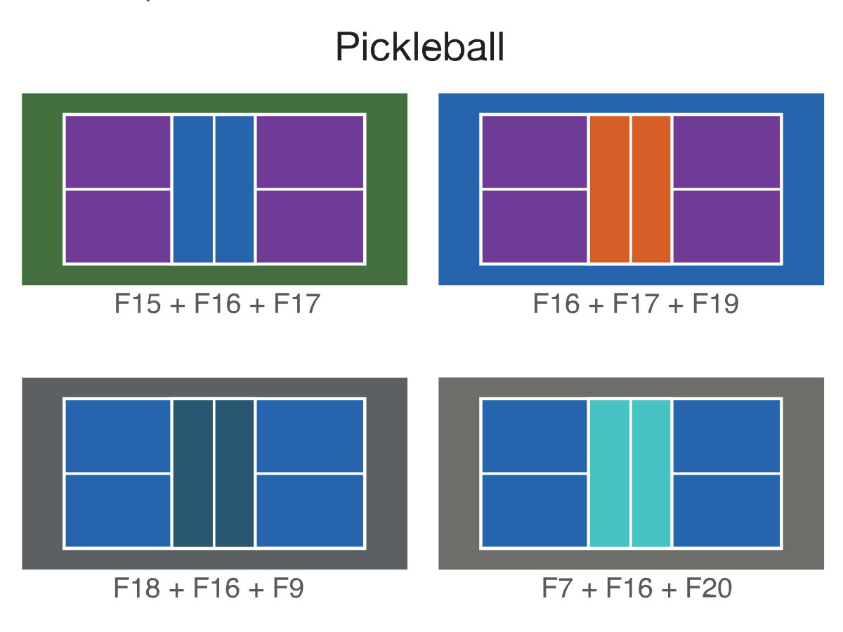 Một số mẫu phối màu phổ biến sân Pickleball