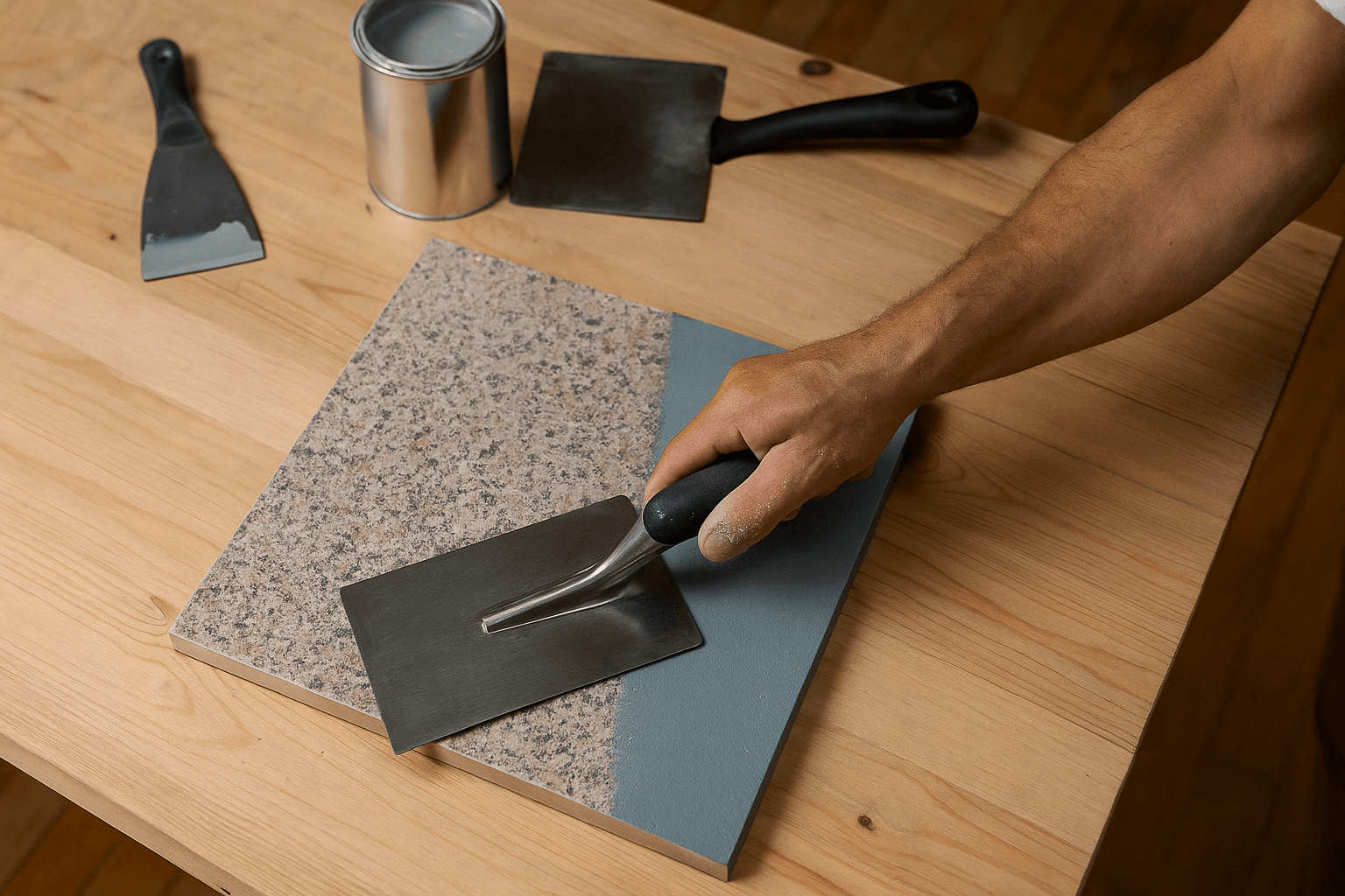 Hoàn toàn có thể thi công sơn giả đá trên gỗ MDF nếu biết cách xử lý bề mặt