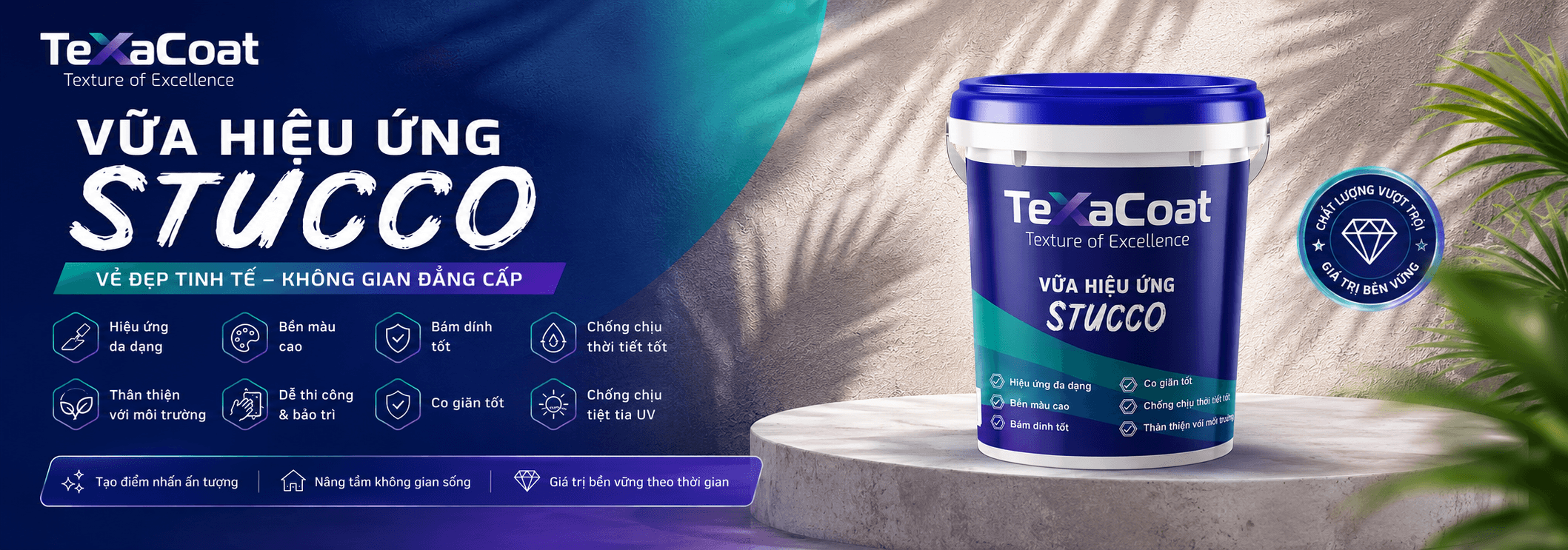 Vữa hiệu ứng Stucco Texacoat – sơn hiệu ứng công nghệ Nhật Bản