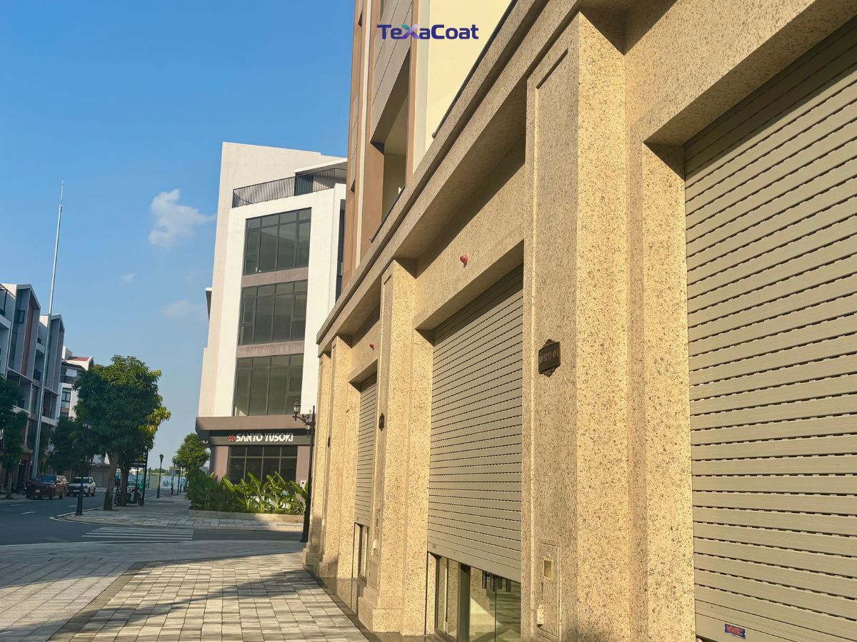 Mẫu sơn đá hoa cương 3dx của TexaCoat được sử dụng tại shophouse Ocean Park 3