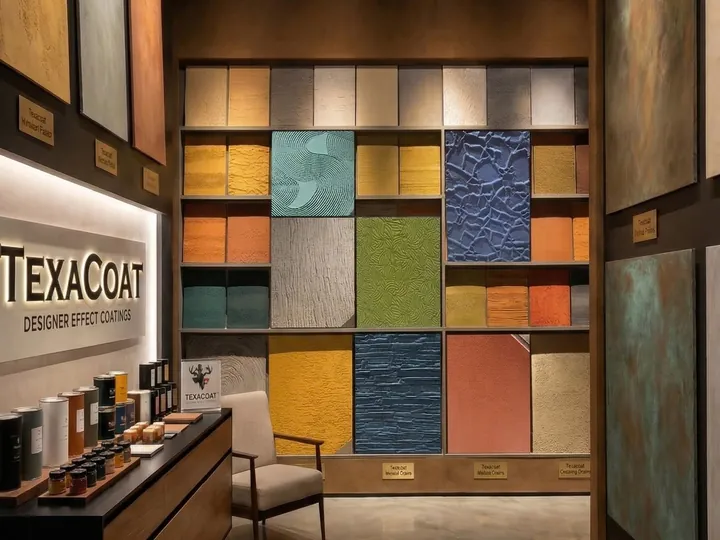 Danh mục sơn hiệu ứng TexaCoat đa dạng tại showroom