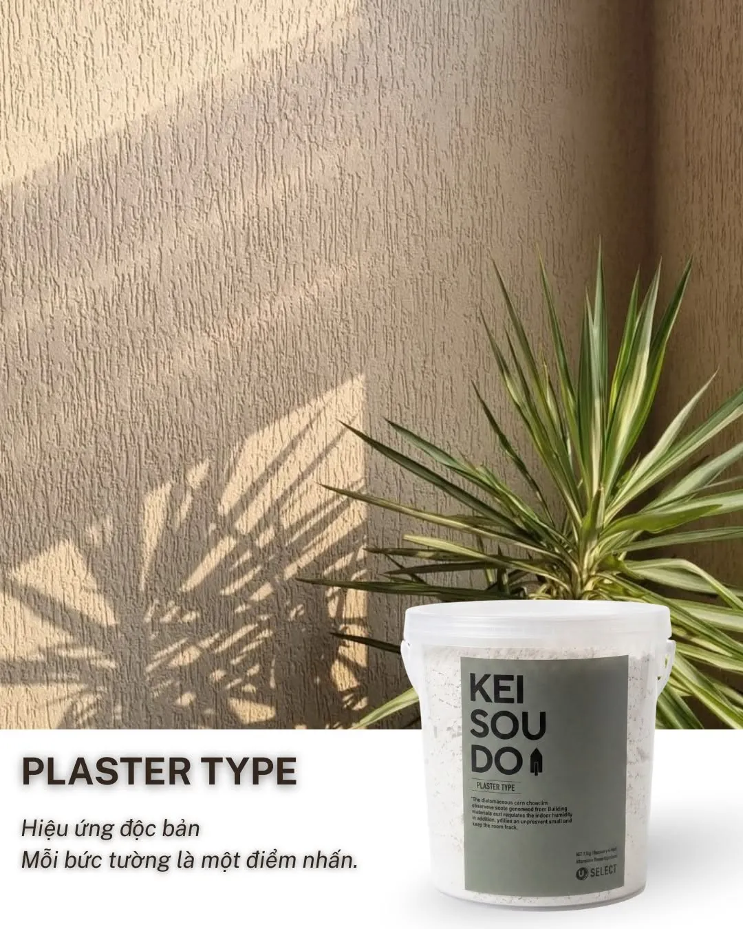 Sơn tảo cát Keisoudo dạng trát kiểu vữa (Plaster type) cho bề mặt có chiều sâu